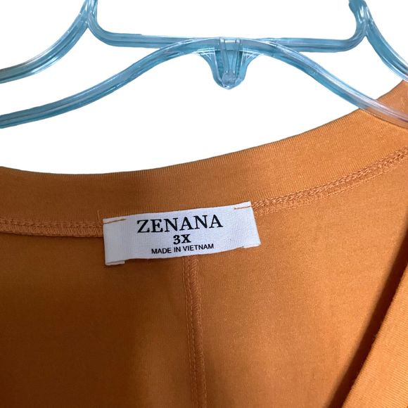 Zenana NWOT Short Sleeve V Neck Mustard Yellow Tee 3xl - Picture 3 of 4